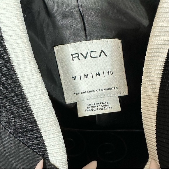 RVCA black satin like bomber jacket size M - Picture 5 of 7